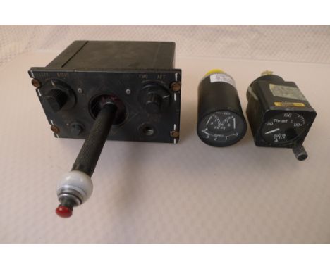 3 x various vintage ex RAF aircraft gauges , instruments comprising a Sea King Helicopter Hover Trim Controller as used In Se