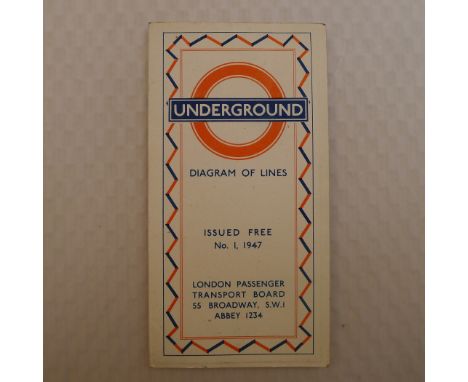Unusual An original London Underground diagram of lines pocket map (Tube Map) by Harry Beck titled 'London Transport Diagram 