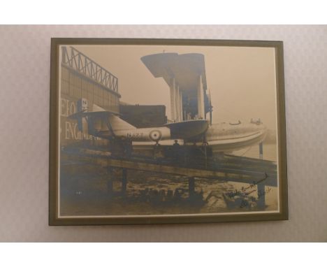 Rare Aviation Signed by Hugh Oswald Short (1883 1969) of Short Brothers PLC. This is a signed vintage photograph of N177 a Sh