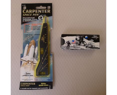 2 x original Fisher Space Pens comprising a Fisher Black Matte 400B and a Fisher Carpenter Space Pen (CSP) both pens are unus