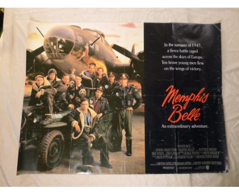 Memphis Belle an original vintage large colour quad fold film poster 1990 starring Matthew Modine, Harry Connick Junior etc a