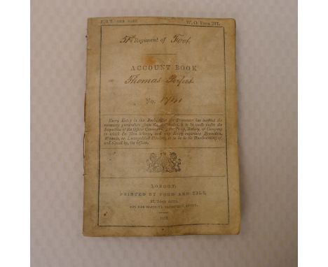 Unusual An original 51st Regiment of Foot 1866 Account, Monthly Settlements, Clothing Account and Saving's Bank Account Book 