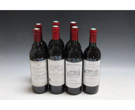 7 BOTTLES OF BORDEAUX RED WINE CONSISTING OF 2 BOTTLES OF CHATEAU LA VICOMTESSE SAINT ESTEPHE 1989, 2 bottles of Chateau Grav
