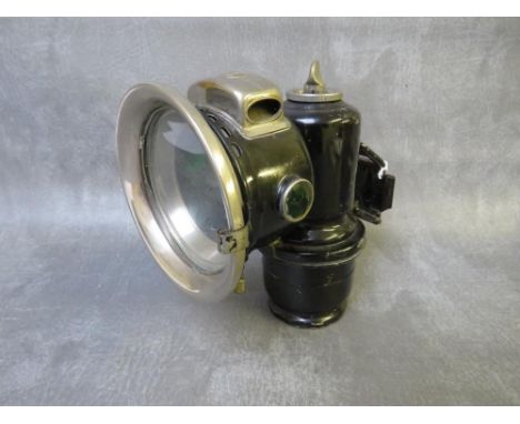 A VINTAGE LUCAS ACETYLENE MOTOR CYCLE LAMP, H 17 cm