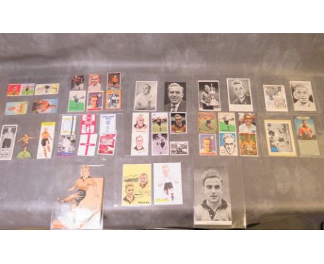 BILLY WRIGHT CIGARETTE AND TRADE CARDS 1947-1995, 12 pages, 43 large size cards, to include playing cards, A&amp;BC, Pepy's &