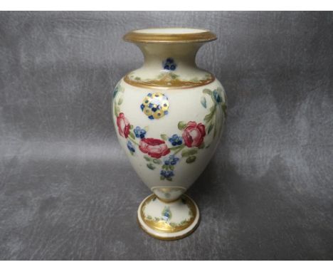 A WILLIAM MOORCROFT FOR MACINTYRE &amp; Co FLORIANWARE BALUSTER VASE, with stylised flowers and printed marks to the base, H 