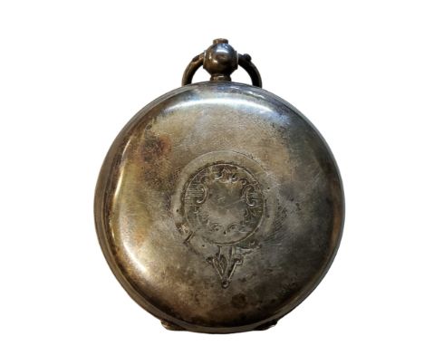 A gold plated full hunter pocket watch, Waltham Traveler top winder movement, no. 12447589, white enamel dial, Roman numerals