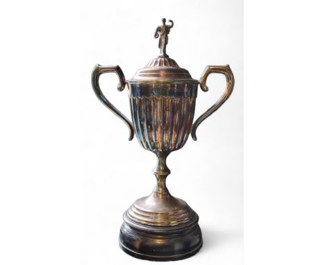 An early 20th century Sheffield silver plated Billiards Trophy, dated 1921, awarded to P. Sarsby 