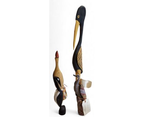 Aboriginal Art - a&nbsp; polychrome decorated carved hardwood bird,&nbsp; by Mick Munkara,&nbsp; Bathurst Island, NI,&nbsp; 3