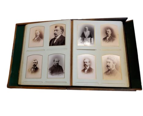 Masonic Interest - a&nbsp; Victorian portrait album, with black and white images of the 1239 Wentworth Lodge, folio,&nbsp;oak
