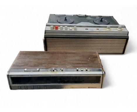 Ferguson Auto Recorder Two Track Reel To Reel, Model 3245; Hitachi electronic clock radio, auto dimmer, c.1970 (2) 