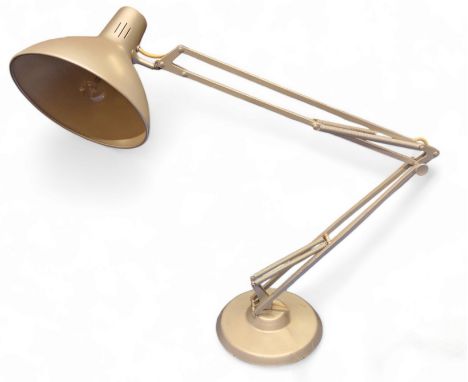 A large mid 20th century Anglepoise style lamp, four spring, stepped weighted base, 106cm high 