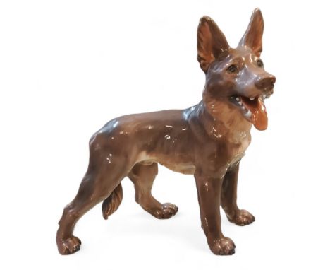 A Copenhagen model, designed by Dahl Jensen, German Shepherd, printed mark, 1087 