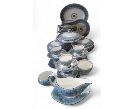 A Wedgwood Florentine pattern dinner and tea service, for ten, comprising dinners, dessert and side plates, two tureens, thre