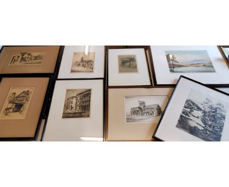 F Robson, by and after, In Canterbury, coloured etching, signed in pencil;&nbsp; others, The Village Inn, Village Street;&nbs