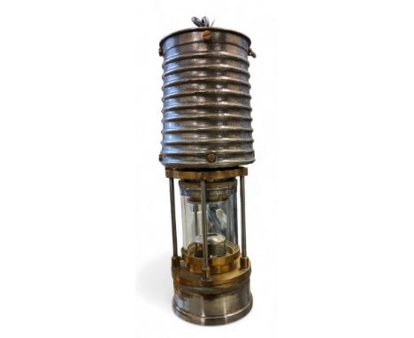 A Patterson Lamps Ltd type HCP 9 miner's safety lamp,&nbsp; engraved 37, 29cm high 