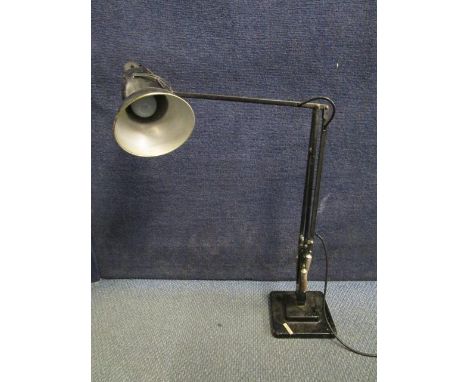 A Herbert Terry &amp; Sons, model 1227, anglepoise lamp in black, designed circa 1938. Wiring has been removed to comply with