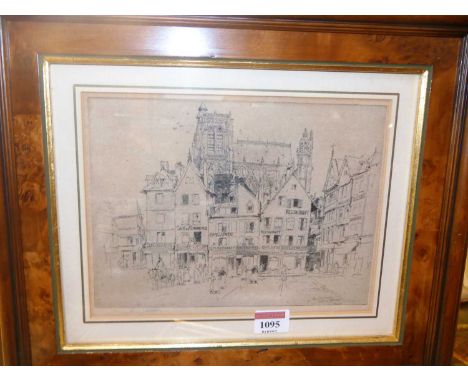 Charles J Watson - Abbeville, etching, signed in pencil to the margin, 18x24cm