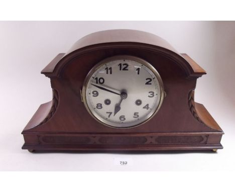 A walnut 1930's mantel clock 