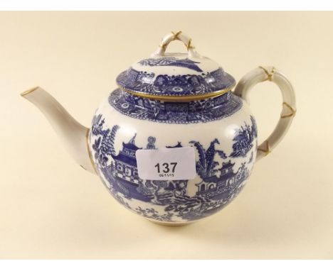 A Victorian Royal Worcester willow pattern teapot - dated 1879 ?