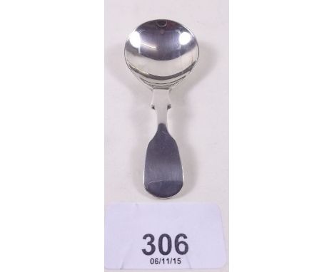 A silver caddy spoon 1977 by Francis Howard