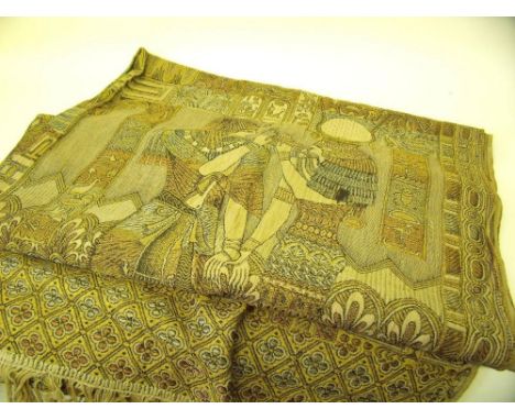 A pair of machine tapestry Egyptian panels