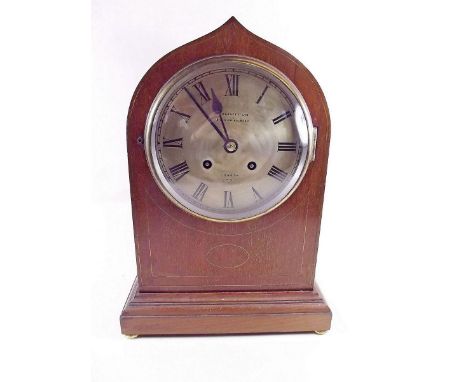 A 19th century arch top mahogany bracket clock by B Barnet Ltd. 315 High Holborn with double fusee movement - 38cm high 