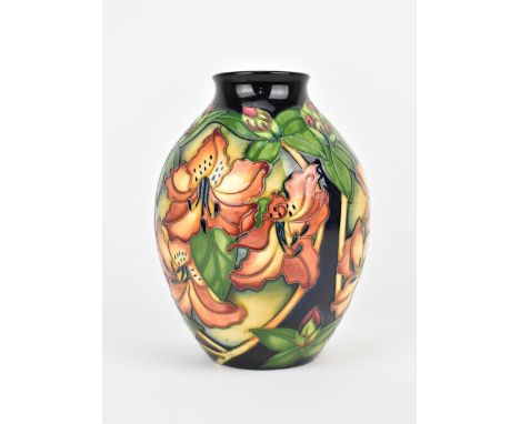 A Moorcroft ceramic vase in the Amberslade pattern from the New Forest collection designed by Rachel Bishop, impressed and pa