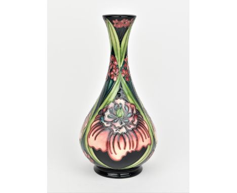 A Moorcroft pottery vase by Rachel Bishop, limited edition no. 144, 2008, of baluster form with slender neck, with tubelined 