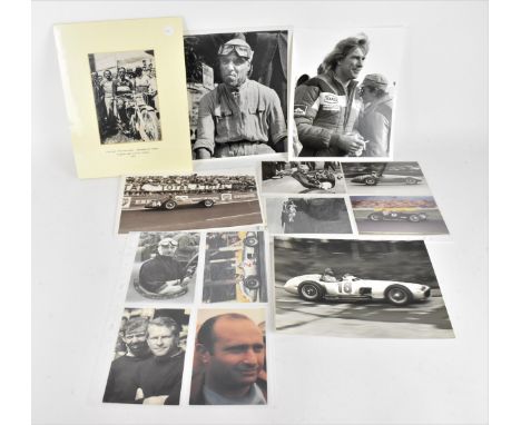 A small collection of motor racing photographs and postcards, to include a portrait of Tazio Nuvolari, Gramhill, Guy Griffith