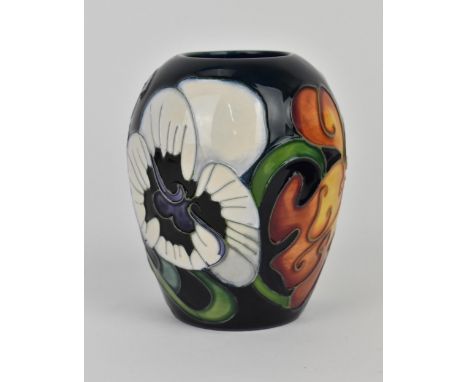 A Moorcroft ceramic vase by Emma Bossons in the 'Miss Alice' pattern, 2005, with signatures and marlks to underside, in orgin