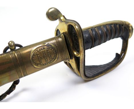 Sword: An 1854 Pattern Infantry Officers sword. Ricasso marked 'LANDON MORLAND & LANDON. 7 NEW BURLINGTON ST. LONDON.' Blade 