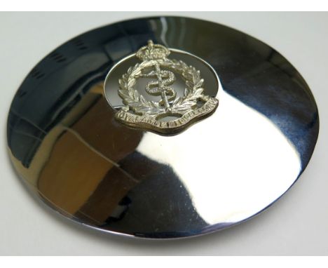Royal Army Medical Corps Plaid Brooch, chrome
