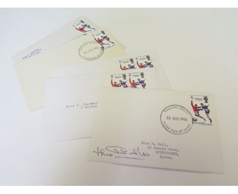 World cup 1966 first day of issue for England winners stamp various envelopes all date stamped 18/8/1966 signed Jack Charlton