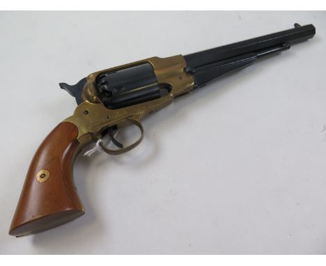 Revolver: A steel and brass model of a Remington .44 Civil War Army percussion revolver. Octagonal barrel 7.5", brass frame. 