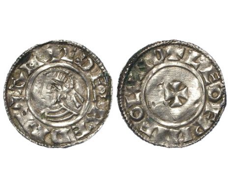 Aethelred II silver penny, Last Small Cross Type, Spink 1154 [but without end 'RX' ligulate], obverse legend:- +AEDELRAED REX