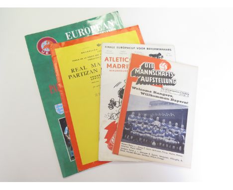 European cup final Real Madrid v Partizan Beograd 11/5/66 European cup winners cup finals athletic Madrid V Tottenham 15/3/63