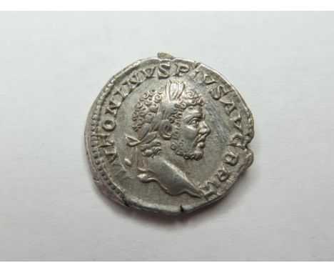 Caracalla silver denarius, Rome Mint 213 A.D., reverse reads:- MARTI PROPVGNATORI, Mars striding left, holding trophy and spe