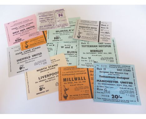 Tottenham excellent collection (in near mint condition) tickets mostly 60's includes v Manchester United ECWC 27/11/63 9/10/6