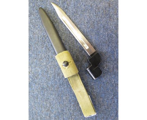 Bayonet - A very good No.9 MK 1 in its steel scabbard with webbing frog. In collector grade condition