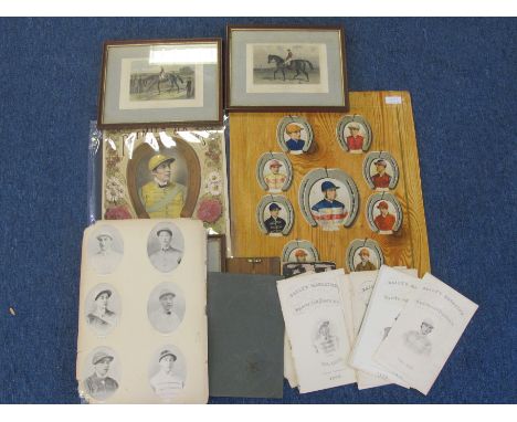 Miscellaneous prints, bookplates & illustrations of Victorian jockeys,including M Cannon, T Cannon, F Archer, O Madden, D Mah