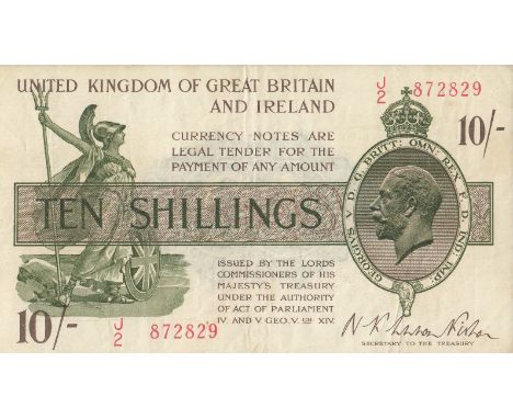Warren Fisher Ten Shillings T30 "J2" (first) VF+
