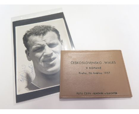 Czechoslovakia v Wales world cup qualifying match played in Prague on 26/5/57 signed photograph of John Charles who played ce