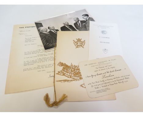 Collection of ephemera previously the property of T. Russell who was a F.A. official includes menu and programme for X UEFA c