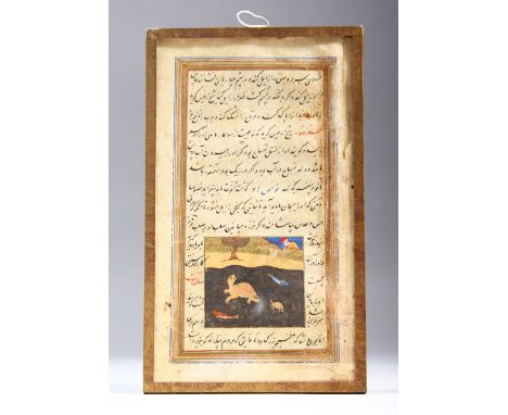 A 16TH/17TH CENTURY OTTOMAN OR PERSIAN ILLUMINATED DOUBLE-SIDED MANUSCRIPT PAGE, 19.5cm x 11.5cm.