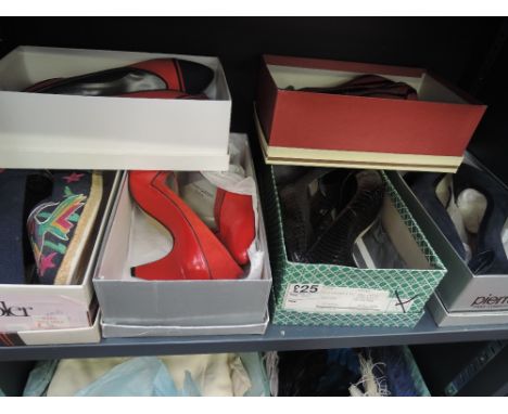 Six pairs of vintage 1980s shoes in a variety of styles and sizes includes makes such as J renee and Carvela, all unworn and 