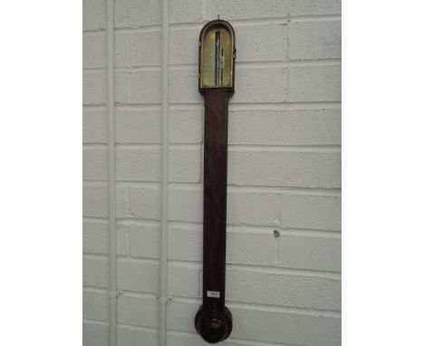 A mahogany stick barometer by B Martin, Fleet Street, London