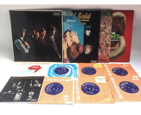 A collection of Rolling Stones LPs, EPs and 7inch singles including the self titled debut LP, 'Got Live If You Want It' EP an