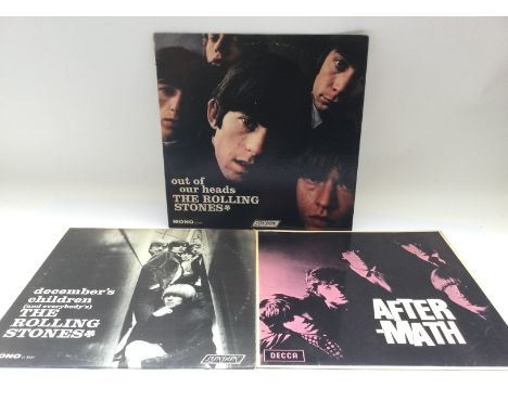 Three Rolling Stones LPs comprising a US pressing of 'Out Of Our Heads', 'Aftermath' and a US pressing of 'December's Childre