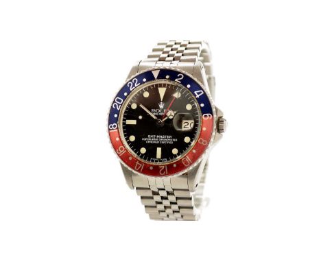 Rolex Oyster Perpetual GMT-Master Superlative Chronometer: a steel-cased automatic wristwatch, ref 1675 serial no. 622***, ci